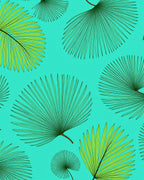 Tropical Palm Leaf Pattern Rug