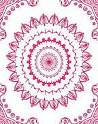 Vibrant Pink Mandala Floral Design Rug