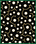 Black White Gold Abstract Circles Rug