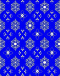 Vibrant Blue White Floral Medallion Rug