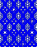 Vibrant Blue White Floral Medallion Rug