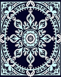 Mandala Patterned Light Blue Geometric Rug