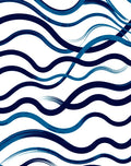Navy and Teal Brushstroke Waves Pattern Rug
