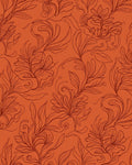 Orange Leaf Patterned Artistic Rug