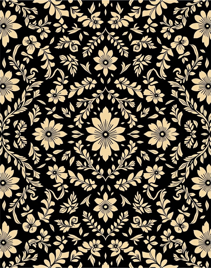 Vintage Floral Damask Pattern Rug