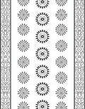Black White Floral Sunburst Border Rug