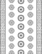 Black White Floral Sunburst Border Rug