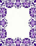 Purple Floral Abstract Border Pattern Rug