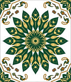 Emerald Floral Intricate Medallion Design Rug