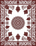 Elegant Maroon Floral Mandala Design Rug