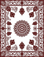 Elegant Maroon Floral Mandala Design Rug