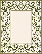 Elegant Green Floral Scroll Border Design Rug