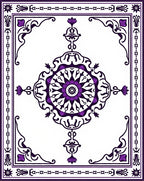 Purple Black Ornate Floral Rug