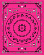 Bold Pink Sunburst Mandala Design Rug