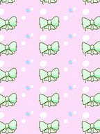 Pastel Bows with White Dots Design Rug