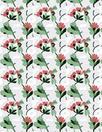Abstract Floral And Leaf Pattern Rug