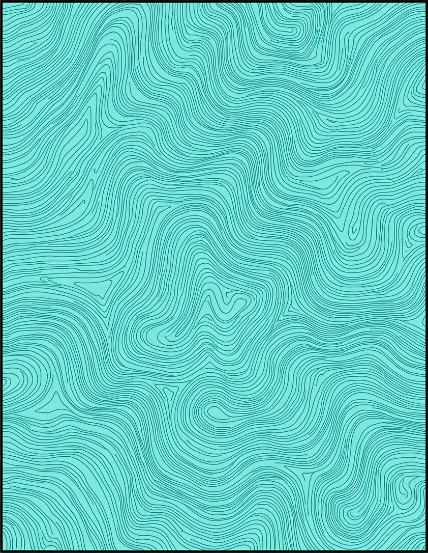 Teal Abstract Swirl Pattern Rug