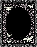 Cream Butterfly Floral Lace Design Rug