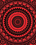 Radiant Red Black Mandalas Pattern Rug