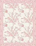 Delicate Pink Botanical Sketch Pattern Rug
