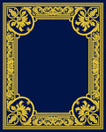 Elegant Gold Floral Border Design Rug