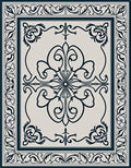 Classic Floral Medallion Border Design Rug