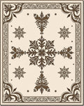 Brown Classic Floral Star Design Rug