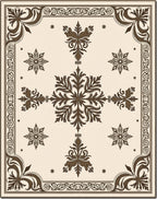 Brown Classic Floral Star Design Rug