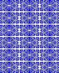 Blue White Symmetry Floral Pattern Rug