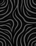 Graphic Black Grey Wavy Pattern Rug