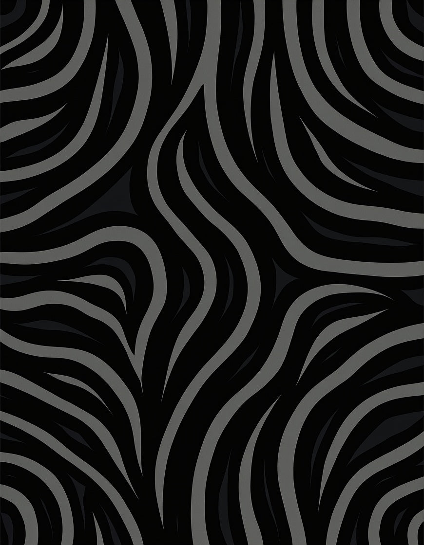 Graphic Black Grey Wavy Pattern Rug