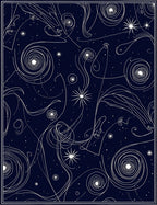 Abstract Swirls and Starry Night Pattern Rug