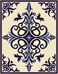 Ornate Floral Scrollwork Design Rug