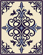 Ornate Floral Scrollwork Design Rug