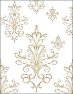 Ornate Gold Flourish Scrollwork Rug