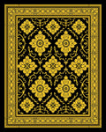 Grand Yellow Floral Intricate Border Rug