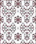Crimson Gray Snowflake Mandala Art Rug