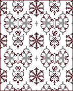 Crimson Gray Snowflake Mandala Art Rug