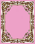 Elegant Scrollwork Pink Cream Brown Rug