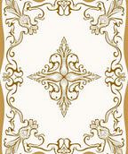 Ornate Floral Symmetry Scrollwork Design Rug