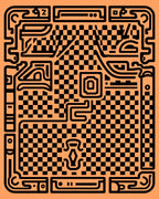 Bold Checkered Maze Linear Design Rug