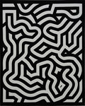 Black White Maze Pattern Rug
