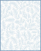 Pale Blue Botanical Branch Pattern Rug
