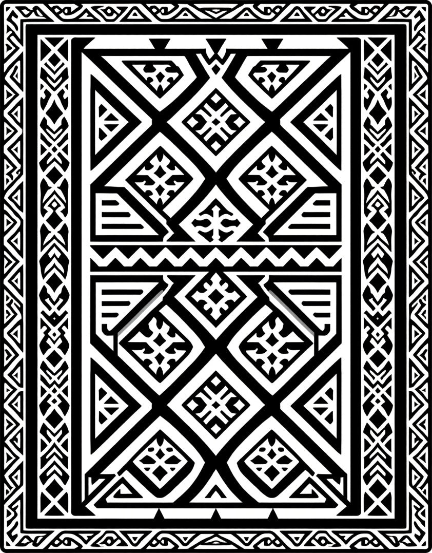 Bold Geometric Diamond Patterned Rug