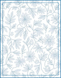 Delicate Blue Floral Vine Pattern Rug