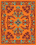 Ornate Floral Vine Pattern Rug
