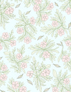 Soft Pink Floral Vine Pattern Rug