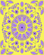 Floral Mandala Patterned Garden Rug