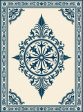 Ornate Dark Blue Medallion Pattern Rug