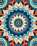 Bold Mandala Inspired Floral Design Rug